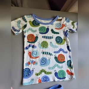 Little Sleepies Inchin' Along Two-Piece Short Sleeve Pajama Set